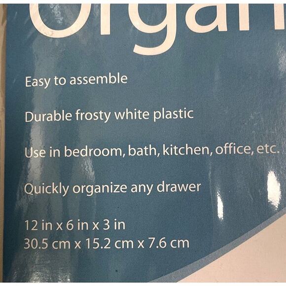 Whitmor Medium Drawer Organizer Lot Set of 2 Plastic 12" x 6" x 3" NEW - Picture 2 of 3